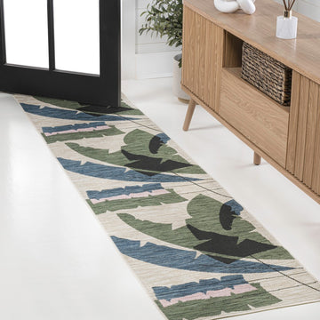 Shelby Coastal Vintage Abstract Palm Leaf Indoor/Outdoor Area Rug